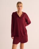 Merlot Washable Organic Stretch Silk Retro Shirt