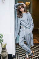 Silver Grey Pure Cashmere Robe