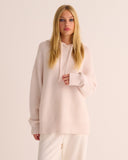 Mamu brushed alpaca blend hoodie with an engineered stitch design. 