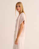 Mamu short sleeve bed jacket spun from an alpaca blend 