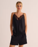 Mamu signature Organic Stretch Silk camisole, body-skimming, and made to move with you.