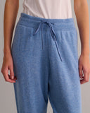 Mamu 100% cashmere joggers with cuffed angles and drawstring waist. 