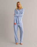 Mamu striped organic brushed cotton pyjama set. 
