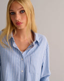 Mamu striped oversized brushed organic cotton pyjama set. 