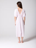 Boho Brushed Organic Cotton Jersey Striped Nightdress, back view