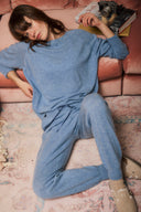 Chambray Blue Cashmere Sweatshirt