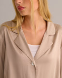 Mamu two-piece set cut from organic stretch satin. 