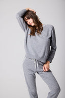 Silver Grey Cashmere and Silk Sweatshirt, styled