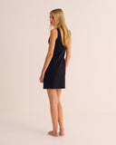 Mamu high-stretch cotton wrap dress. Cleavage enhancing. 