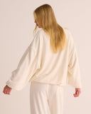 Mamu ivory cloud soft feel sweatshirt with a relaxed fit. 