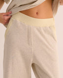 Mamu signature organic cotton wide-leg joggers drape with smooth and comfortable waistband. 