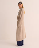 Mamu  luxuriously soft brushed alpaca blend coatigan with generous tie waist. 