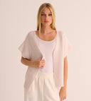 Mamu bed jacket spun from a brushed alpaca blend for softness 