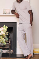 Men's Grey Marl Cotton Modal Short Sleeve Top and Bottoms Set