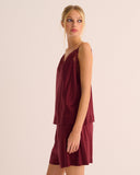 Mamu organic stretch silk camisole with lace trim. Skims the body for a flattering fit. 