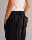 Mamu organic silk joggers with s soft cuffed ankle and smooth waistband that provides subtle structure. 