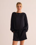 Mamu organic silk sweatshirt with tie waist. 