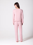Cotton Modal Pyjama Set with Lace Trim, back view