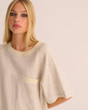 Mamu short sleeve sweatshirt is crafted from our signature organic cotton with a rib detailing, feather-light, breathable, and fluid against the skin. 
