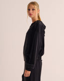 Mamu silk bomber jacket crafted from our signature 100% organic stretch silk to move with your body shape. 