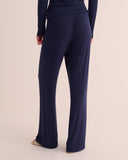 Mamu fine ribbed modal jersey wide leg joggers for easy styling. 