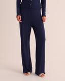 Mamu fine ribbed modal jersey wide leg joggers with gentle stretch for high level comfort. 