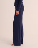 Mamu fine ribbed modal jersey wide leg joggers with a faltering sillhouette, elongates the leg. 