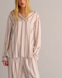 Mamu striped pyjama set set blurs the line between sleepwear and statement dressing. 