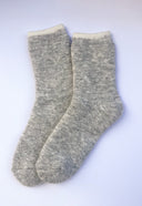 Mamu grey cosy sock with ivory contrast