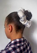 Mamu striped oversized scrunchie in organic stretch silk